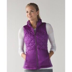 Lululemon Women’s Down For A Run Quilted Vest Zip Up Tender Violet Size 8 W4H78S